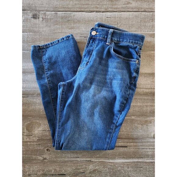 Lee Womens Regular Fit Straight Leg Mid Rise Jeans Size 14P - Picture 1 of 9